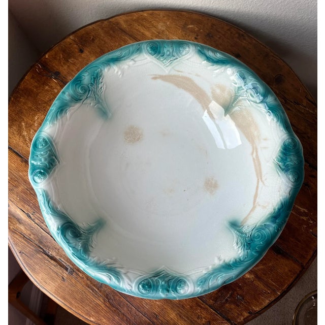 Antique Swinnerton’s Hanley England Earthenware Wash Basin For Sale - Image 4 of 12