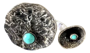 Vintage Hans Gehrig Sterling Silver and Turquoise Modernist Ring
