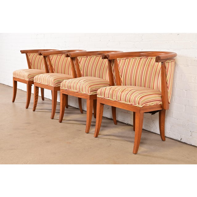 Romweber Harold Schwartz for Romweber Mid-Century Modern Sculpted Oak Dining Armchairs, Set of Four For Sale - Image 4 of 12