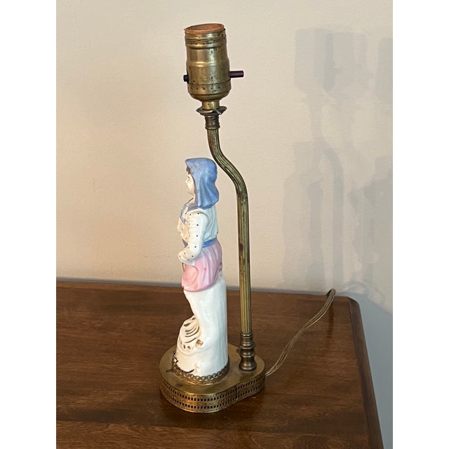 Meissen Porcelain Vintage Meissen Style Blue Small Lamp For Sale - Image 4 of 9