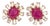 Bochic "Orient" Ruby & White Topaz Stud Clip Earrings Set 18K Gold & Silver, A Pair For Sale