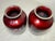 Metal Pair Vintage Japanese Handmade Red Enamel Silver Floral Cloisonné Foil Vase Urn For Sale - Image 7 of 13