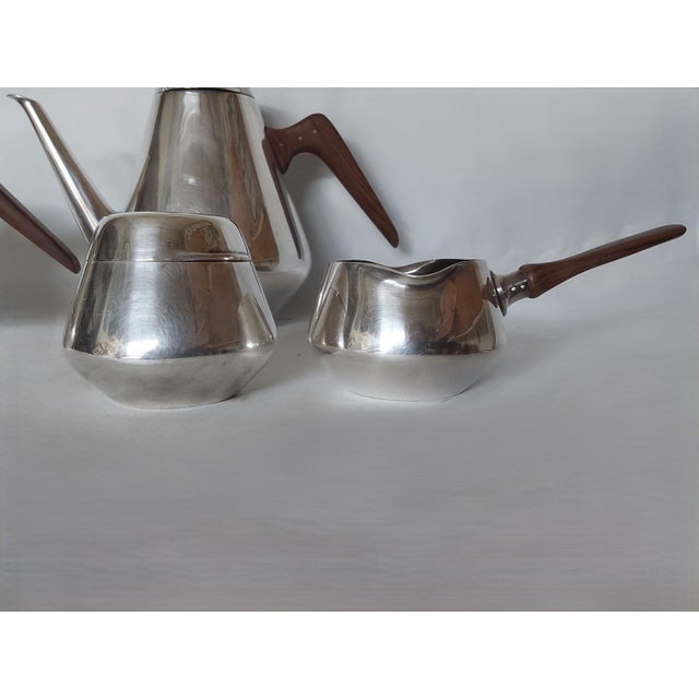 1960s Mid Century Modern Scandinavian Design Alpaka Tea Set Serving Set - 4 pcs For Sale - Image 4 of 7