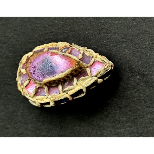 French Talosel Brooch with Glass Inlay by Line Vautrin Branded For Sale - Image 10 of 12