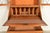 Wood Antique English Art Deco Carved Oak Drop Front Secretary Desk With Leaded Glass Bookcase Hutch For Sale - Image 7 of 17
