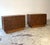 Pair of 20th-century Brutalist-style wooden sideboards. Italy. The sideboards feature double doors, and the fronts of the...
