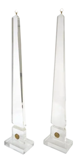 Lucite Obelisks 45" High Maison Jansen Maison Charles Style a Pair