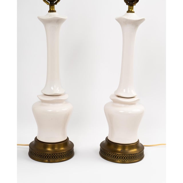 Vintage Ceramic Chinoiserie Lamp Bases - A Pair For Sale - Image 11 of 18