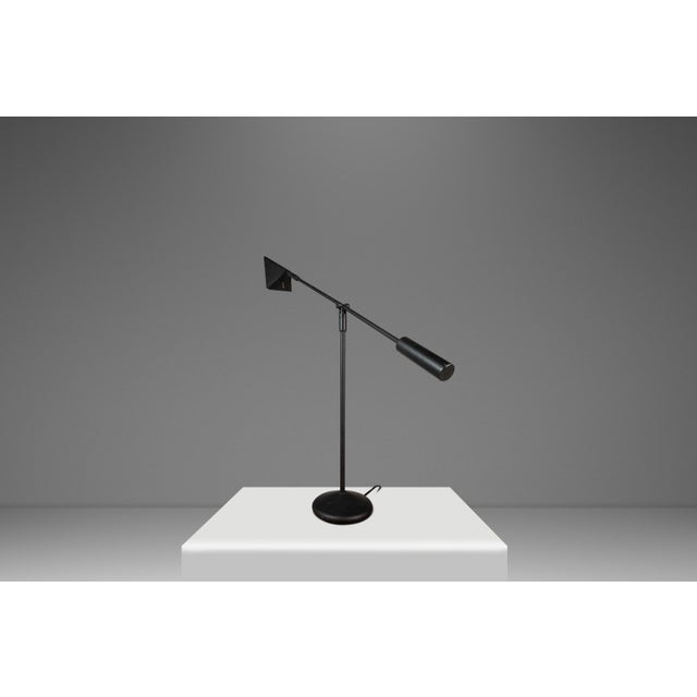 Metal Rare Mid-Century Industrial Post Modern Articulating Ufo Table / Desk Lamp Attributed to Robert Sonneman for Kovacs, Usa, C. 1990s For Sale - Image 7 of 16