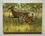 This oil painting captures a serene moment in an aspen meadow, featuring a graceful deer and its fawn in mid-stride among...