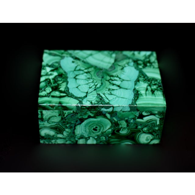 Malachite Box Natural Gemstone Butterfly For Sale - Image 10 of 16
