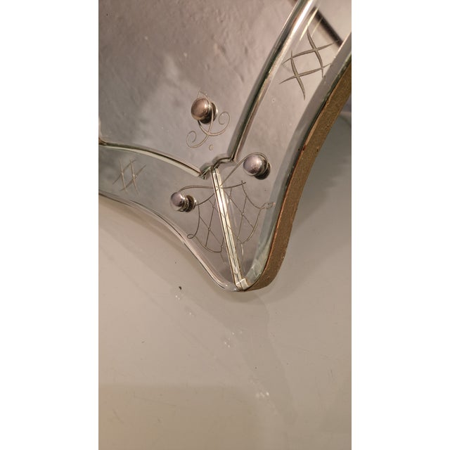 Table Mirror in Engraved Glass by Luigi Brusotti for Fontana Arte, 1940s For Sale - Image 14 of 16