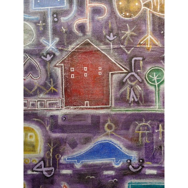 1970s Reza Kassai -Chaotic Modern Society-Oil Painting on Canvas For Sale - Image 5 of 10