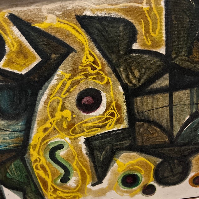 1970s Original Art Oil, Moving Figures Framed For Sale In Atlanta - Image 6 of 6