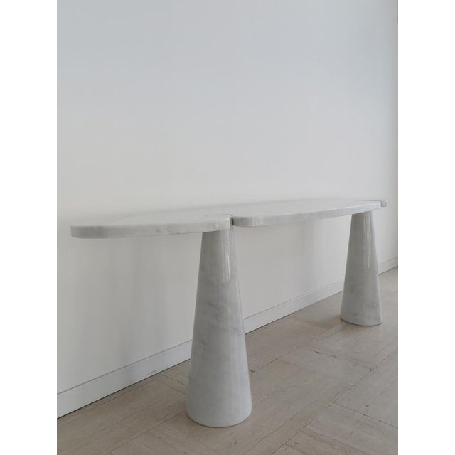 Postmodern Italian Console Table in White Marble by Angelo Mangiarotti for Skipper, 1990s For Sale - Image 3 of 18