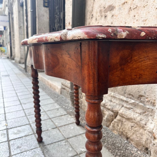 Louis XV Console in Marble and Walnut, France, 18th Century For Sale - Image 11 of 18