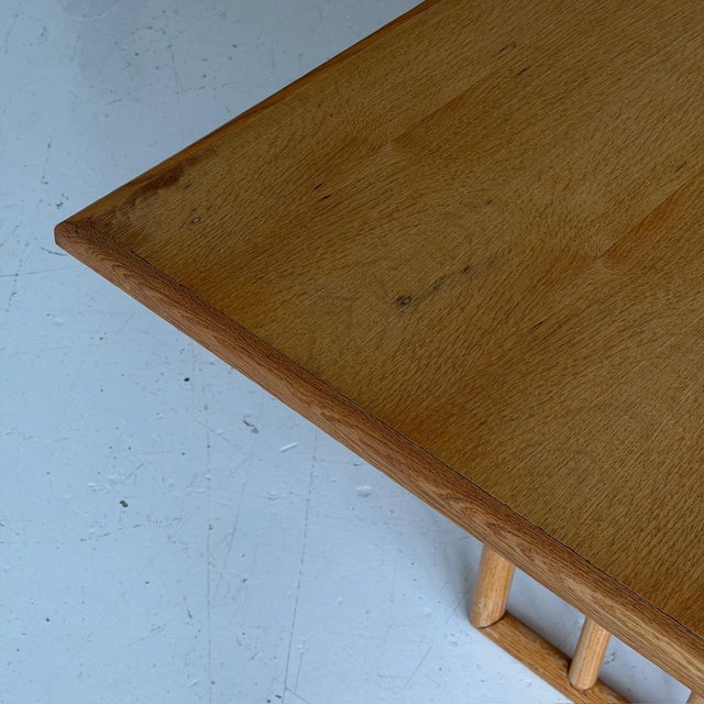 1950s American Studio Made Blonde Oak Dining Table/Desk For Sale - Image 4 of 9