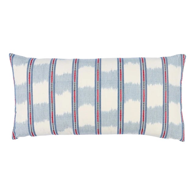 Schumacher Faye Pillow In Chambray For Sale