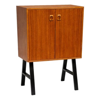 Mid-Century Scandinavian Teak Cabinet on Legs, 1970s For Sale