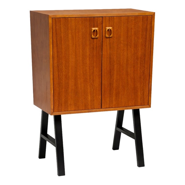Mid-Century Scandinavian Teak Cabinet on Legs, 1970s For Sale