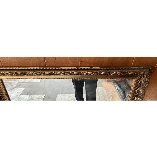 Mid 20th Century Large Baroque-Style Carved Gilt Wood Mirror — Dense Acanthus Scrollwork Frame For Sale - Image 9 of 9