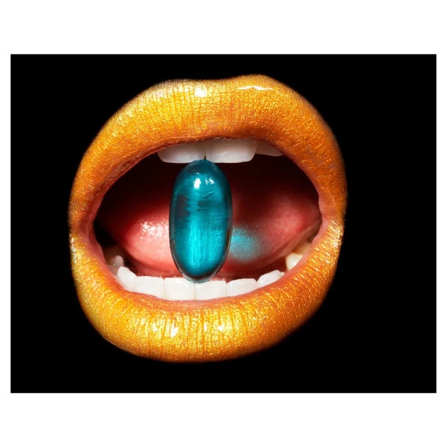 Andy Ryan, Medication in Mouth, Close-Up, Studio Shot, Photograph For Sale