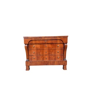 Empire Chest of Drawers 1830 in Walnut Veneer For Sale