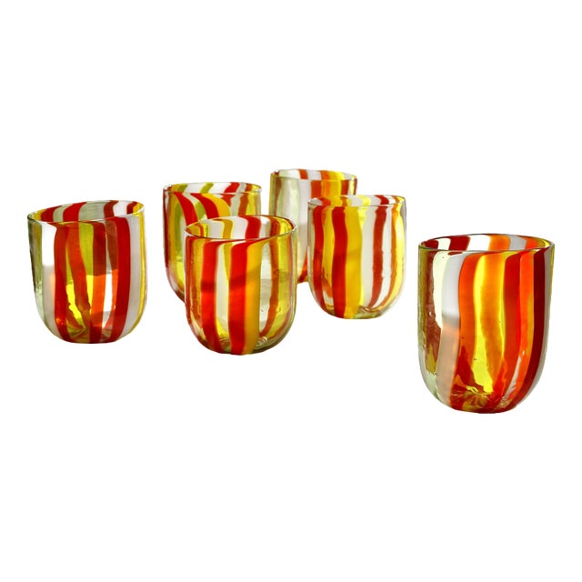 Italian Cocktail Glasses in Murano Glass by Mariana Iskra, Set of 6 For Sale