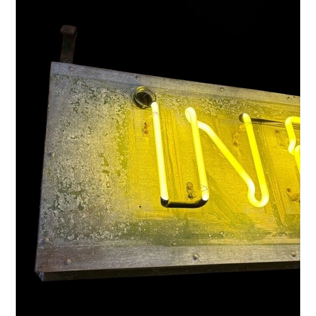 Mid 20th Century Vintage Industrial Neon “Information” Light For Sale - Image 5 of 15