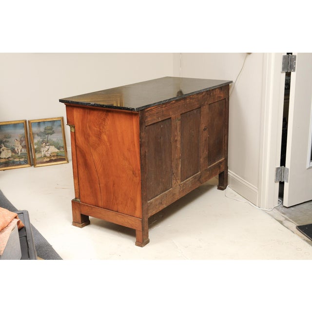 19th C. Empire Walnut Commode With Black Marble Top For Sale - Image 12 of 13
