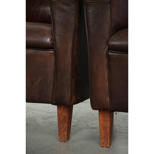 Vintage English Sheepskin Lounge Chairs, Set of 2 For Sale - Image 13 of 14