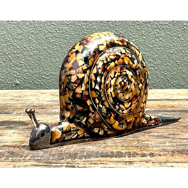 Vintage Coconut Shell Snail For Sale - Image 11 of 12
