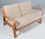 Hans J. Wegner two seat sofa made bended oak veener. Cotton cord in back New upholstered with Coda 2 fabric for kvadrat...