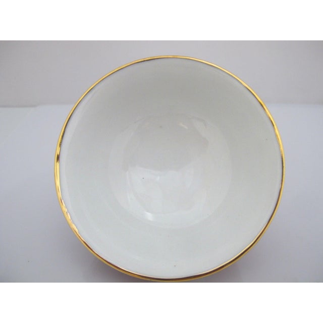 Japanese Imari Porcelain Butterfly & Flower Gold Trim Bowl or Cup & Saucer Pair For Sale - Image 12 of 13