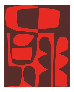 Red on Deep Red Fine Art Print 16" X 20" by Liz Roache