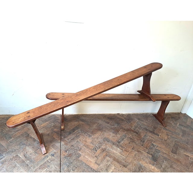 French Cherrywood Benches, 1870, Set of 2 For Sale - Image 6 of 6
