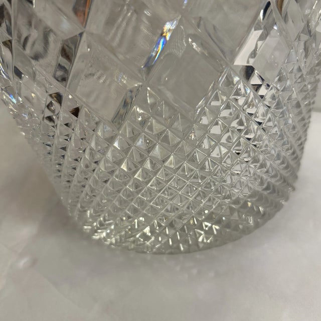 Bronze and Diamond Point Crystal Ice Bucket With Handles For Sale In Miami - Image 6 of 10