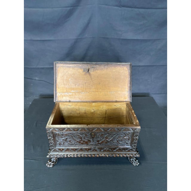 Large French Period 18th Century Carved Renaissance Casket For Sale - Image 11 of 13