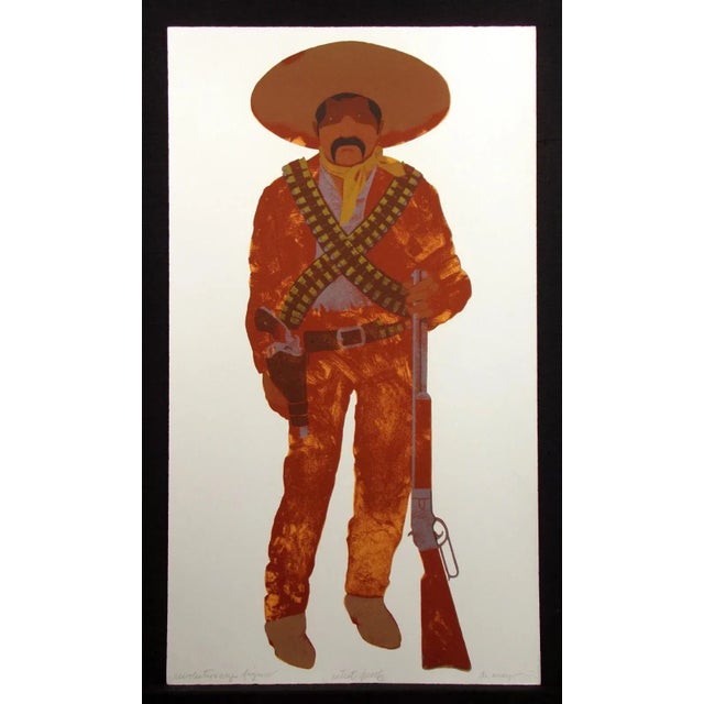 "Revolutionary Figure" by Louis De Mayo Limited Edition Serigraph on Paper Hand signed by the artist Size: 30" x 17"...