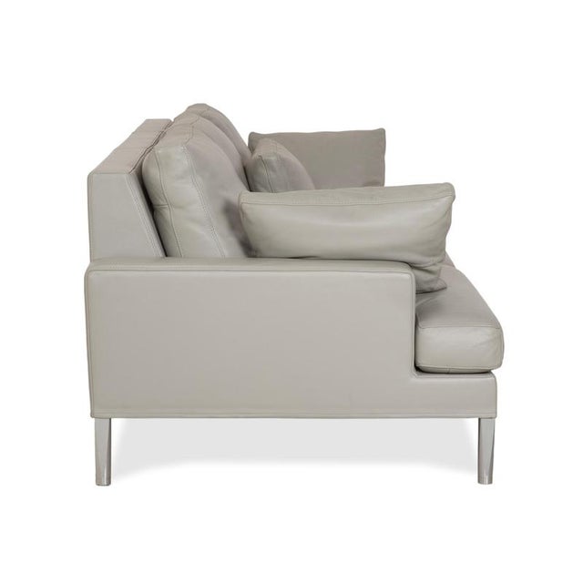 Clarus 3-Seater Sofa in Grey Leather from FSM For Sale - Image 10 of 13