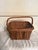 Vintage Wicker French Market Basket With Bicycle Mount & Carrying Handle For Sale - Image 9 of 12