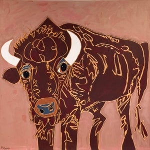 Bella the Buffalo - Acrylic on Canvas by Melinda McLeod