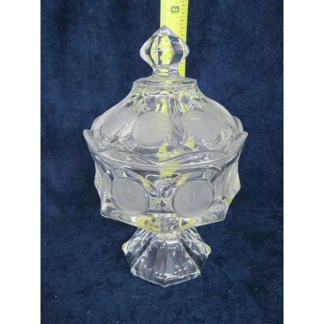 Fostoria Fostoria Coin Glass Clear Wedding Bowl Candy Dish with Lid For Sale - Image 4 of 11
