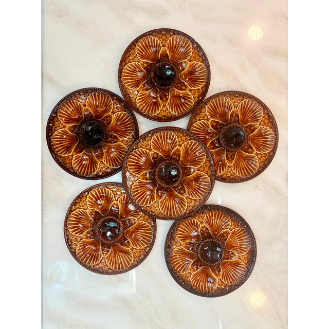 French Antique French Longchamp Faïence Oyster Plate For Sale - Image 3 of 13