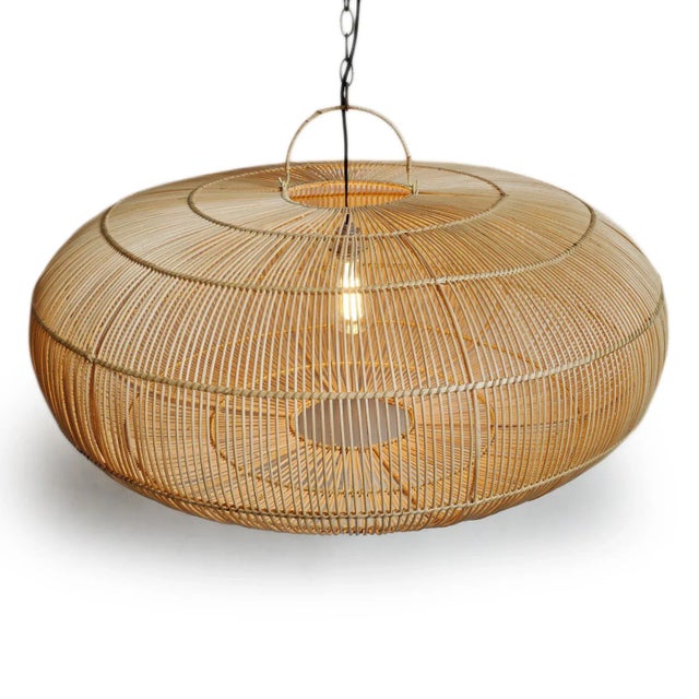 Ubud Rattan Pendant Light Large For Sale - Image 4 of 7
