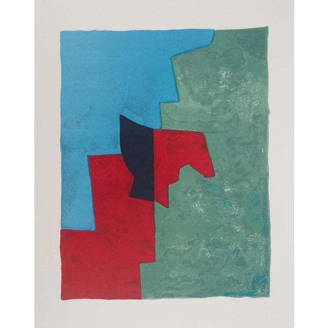 Modern Serge Poliakoff, Composition Rouge, Verte et Bleue, 1961, Original Lithograph For Sale - Image 3 of 9
