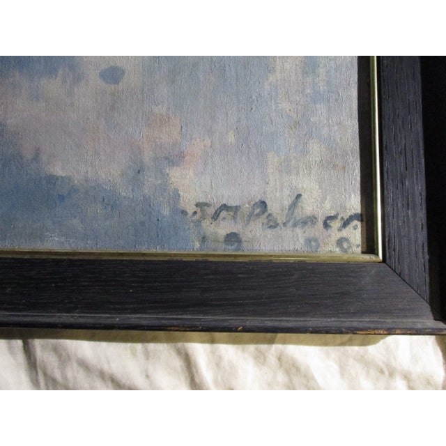 J M Palmer 1900 Landscape Arts and Crafts Oil Painting Dated 1900 For Sale In New York - Image 6 of 9