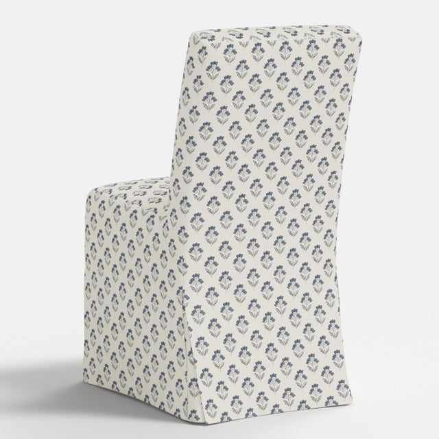 Textile Slipcover for Stoffer Home x Cloth & Company for Lindy Slipcover Dining Chair in Francie Floral Blue For Sale - Image 7 of 7