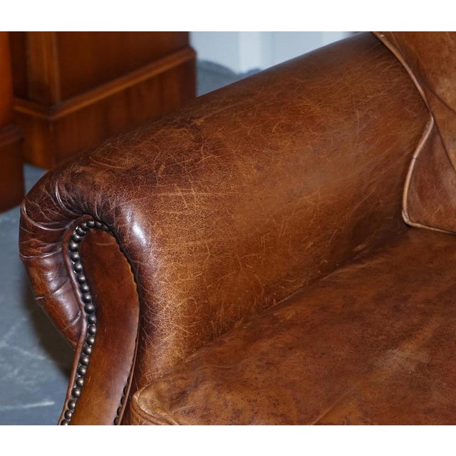 Halo Balmoral Heritage 2-Seater Sofa in Brown Leather from Timothy Oulton For Sale - Image 5 of 15