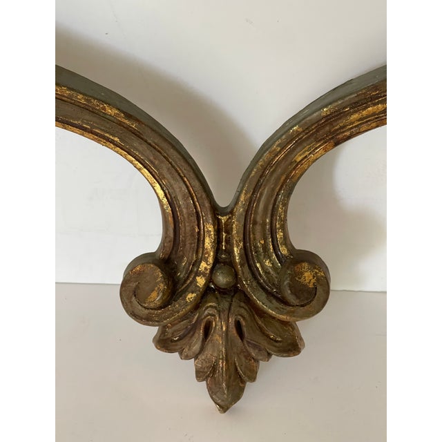 Vintage distressed console table base, 25” wide, by 20” high.